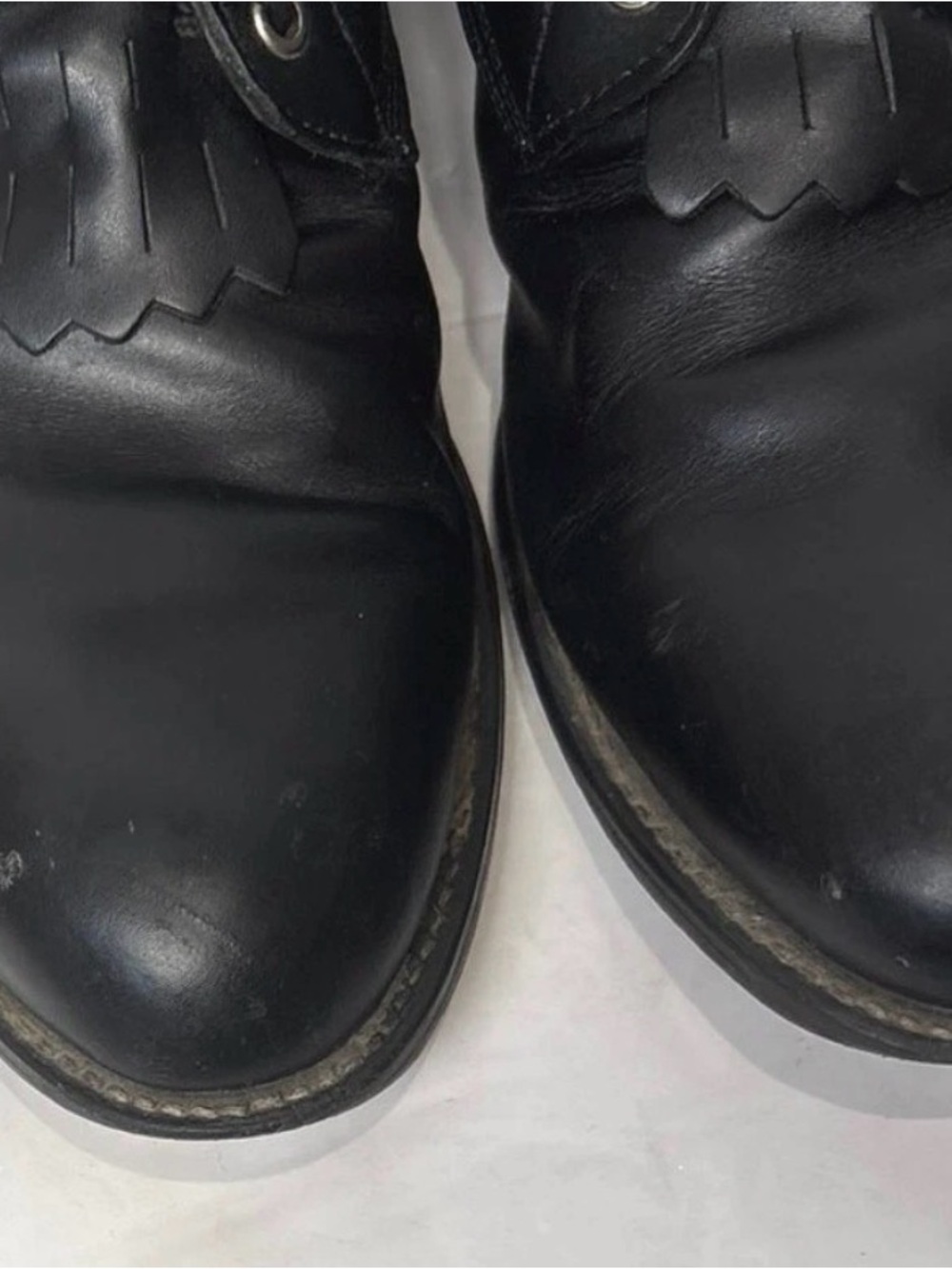 Justin Boots Black Leather Lace-up 13B